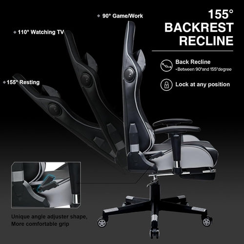 Bluetooth Gaming Chair With Footrest For Home Office