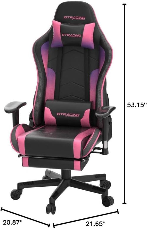 Ergonomic Gaming Chair With Bluetooth Speakers And Footrest