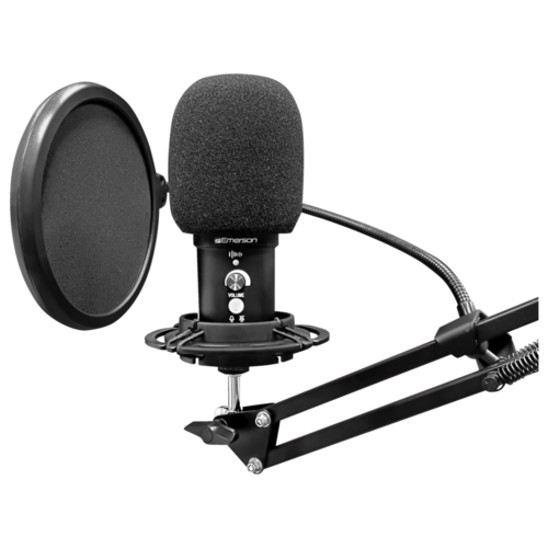 Micrófono USB Emerson para juegos para streaming y podcasting, micrófono USB de condensador con patrón cardioide