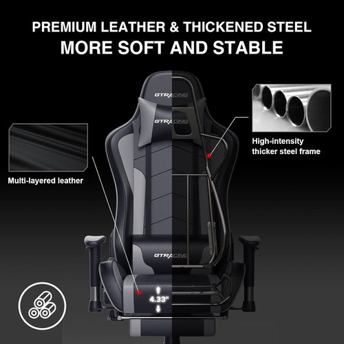 Bluetooth Gaming Chair With Footrest For Home Office