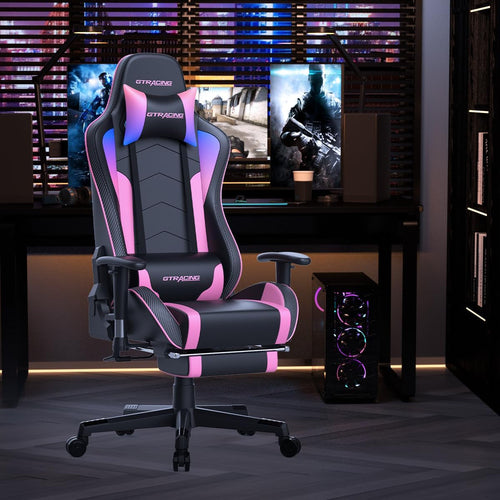 Ergonomic Gaming Chair With Bluetooth Speakers And Footrest