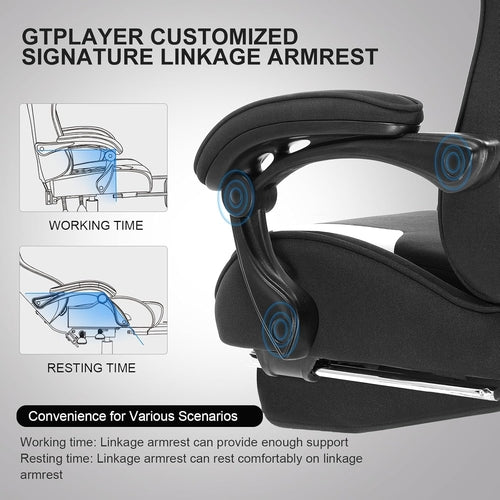 Ergonomic Gaming Chair With Footrest And Lumbar Support For Long Hours Of Gaming And Work