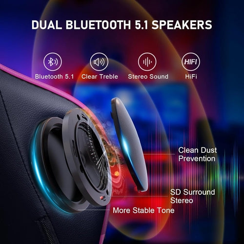 Ergonomic Gaming Chair With Bluetooth Speakers And Footrest