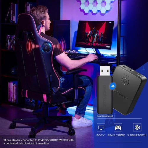Ergonomic Gaming Chair With Bluetooth Speakers And Footrest