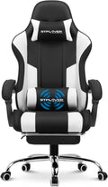 Silla de Gaming Ergonómica con Reposapiés y Soporte Lumbar para Largas Horas de Juego y Trabajo