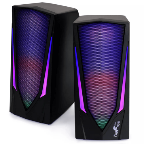 Dual 2.0 Computer Gaming Speakers with LED RGB Lights
