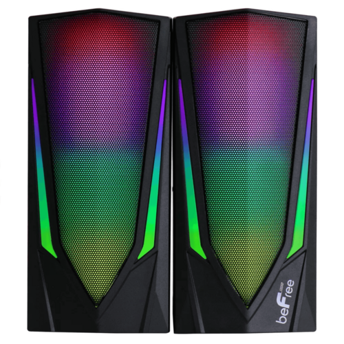 Dual 2.0 Computer Gaming Speakers with LED RGB Lights