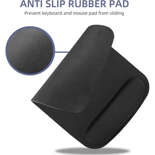 Black Ergonomic Mouse Pad w/ Wrist Rest - Comfort Memory Foam Support