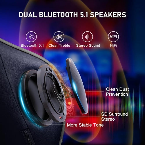 Bluetooth Gaming Chair With Footrest For Home Office