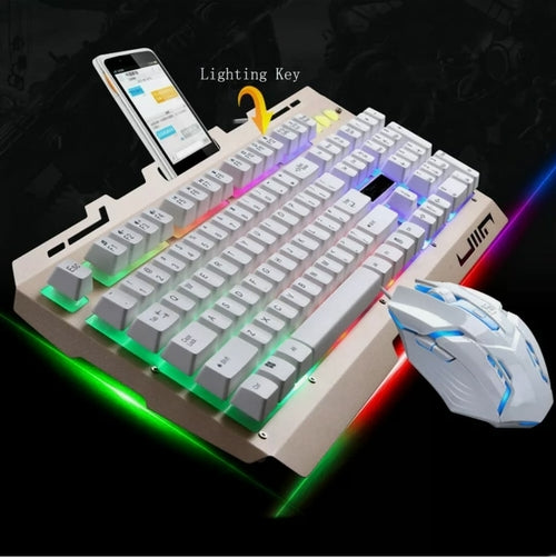 Teclado y ratón de gaming con cable USB Ninja Dragons NX900 con teclas multimedia y diseño ergonómico antideslizante