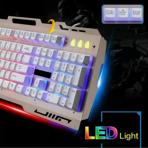 Teclado y ratón de gaming con cable USB Ninja Dragons NX900 con teclas multimedia y diseño ergonómico antideslizante