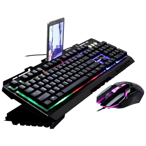 Teclado y ratón de gaming con cable USB Ninja Dragons NX900 con teclas multimedia y diseño ergonómico antideslizante