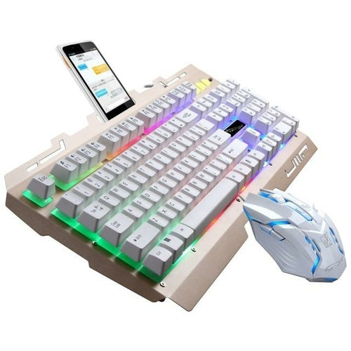 Teclado y ratón de gaming con cable USB Ninja Dragons NX900 con teclas multimedia y diseño ergonómico antideslizante