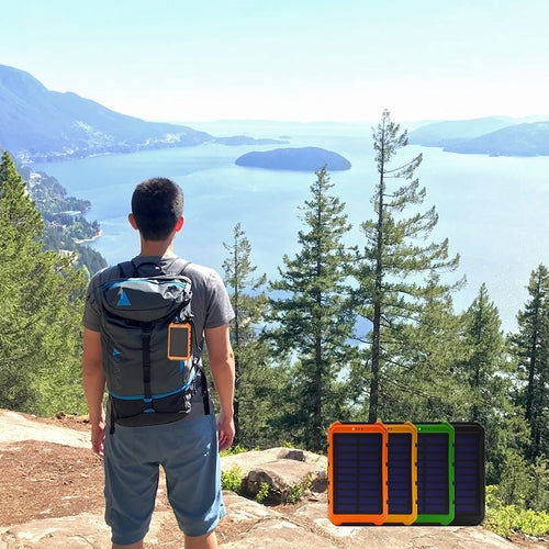 Batería Externa Solar Roaming 6000mAh Puertos USB Dobles Cargador Resistente al Agua para Teléfono y Tablet